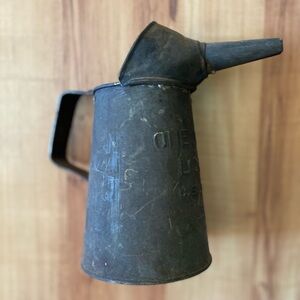 Vintage Black Metal Oil Can